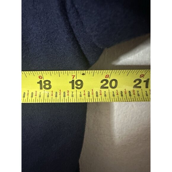 Centigrade Wool Blend Funnel Neck Coat with Self-tie Belt Blue Size Large - Picture 6 of 9